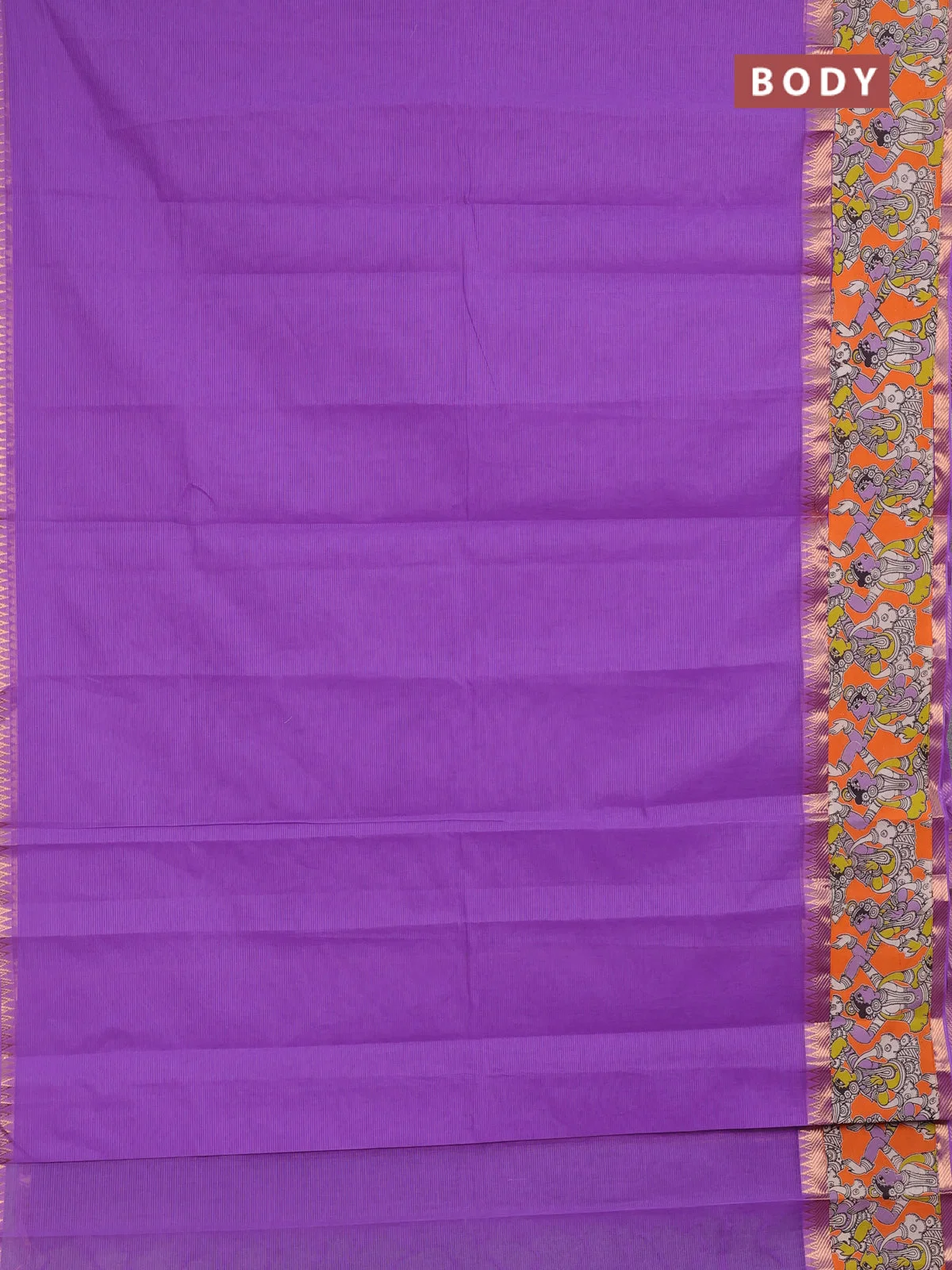 Mangalagiri Cotton Saree - Lavender and Orange